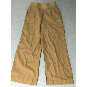 Soft Surroundings pull up pants tan khaki Linen Wide Leg  XS Women